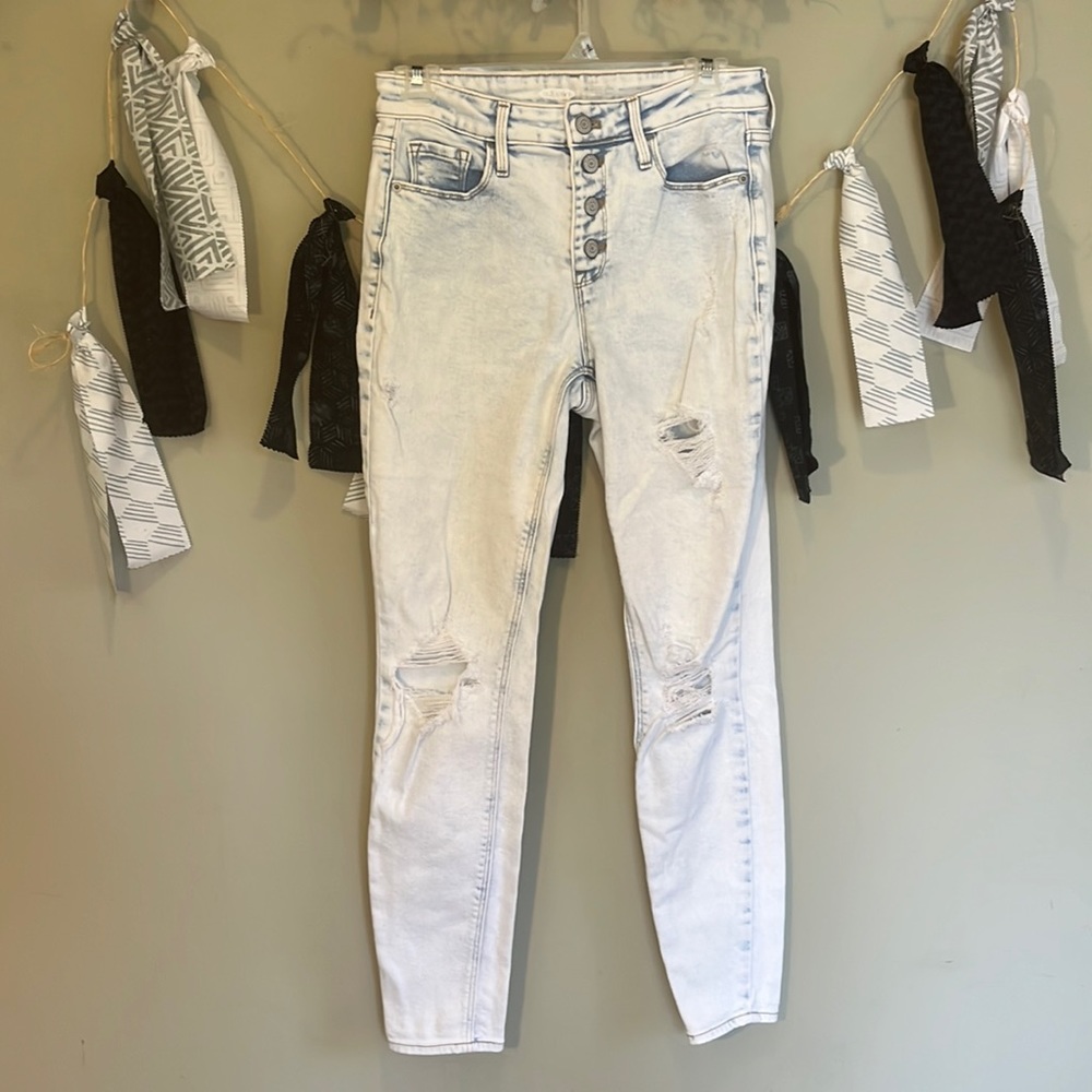 Old Navy Rockstar super skinny high rise button fly jeans